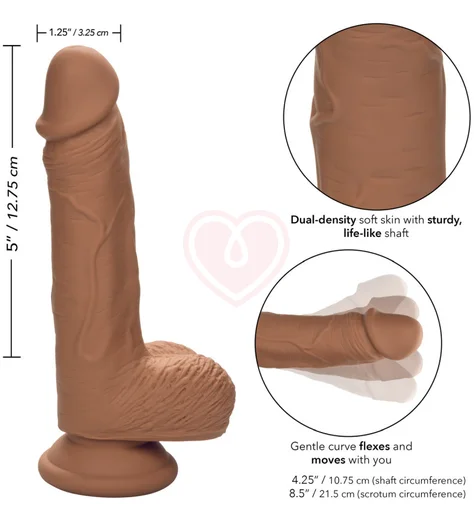 Фаллоимитатор с мошонкой на присоске Dual Density Silicone Studs 13 см коричневый фото 8