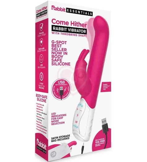 Вибратор-кролик со стимуляцией зоны G Come Hither G-Spot Rabbit розовый фото 10