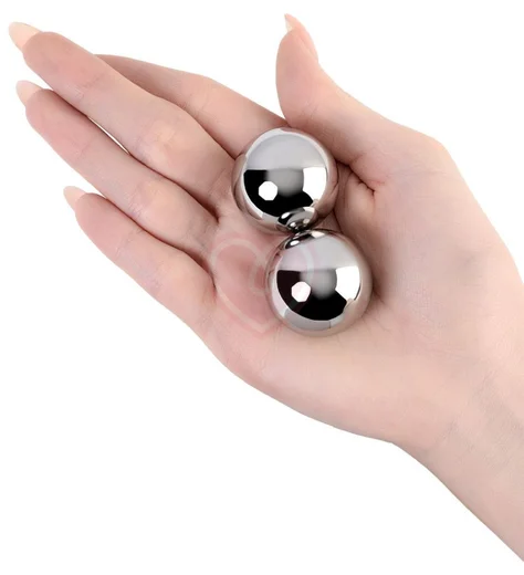 Вагинальные шарики из медицинской стали Metal by Toyfa серебристые 3 см фото 2