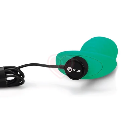 Ребристая вибропробка b-Vibe Twist Texture Plug зелёная фото 4