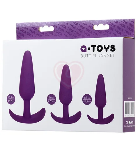 Набор из 3 анальных пробок ToyFa A-Toys фиолетовый фото 2