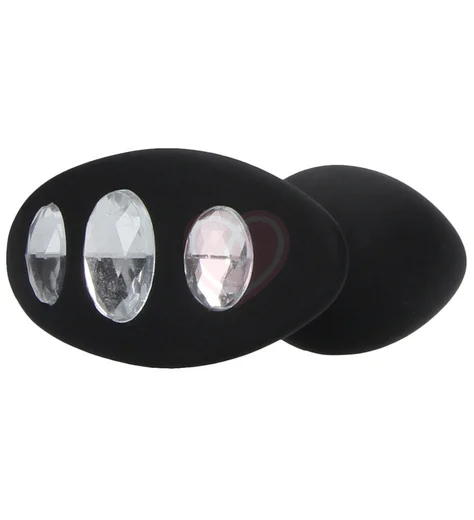 Анальная пробка для ношения с кристаллами Extra Large Diamond Butt Plug With Handle фото 2