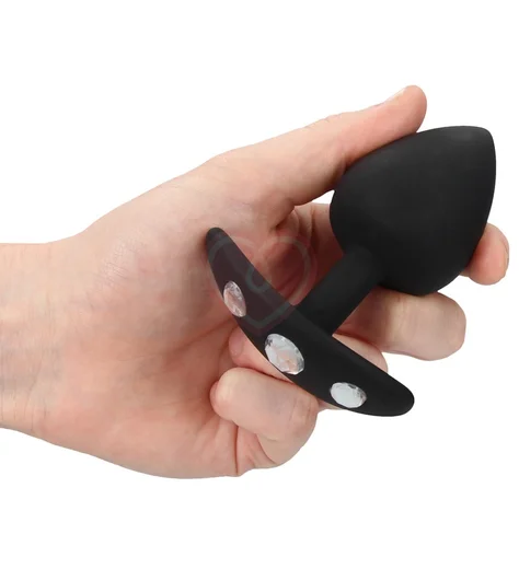 Анальная пробка для ношения с кристаллами Extra Large Diamond Butt Plug With Handle фото 4
