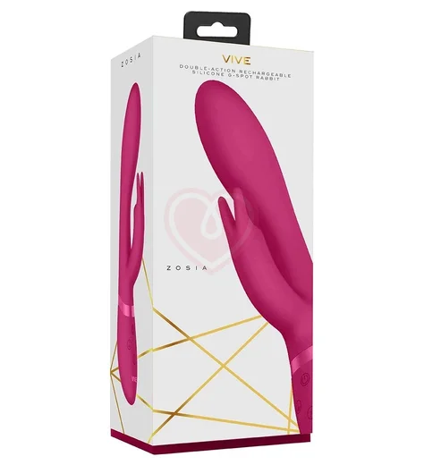Вибратор с клиторальным стимулятором Zosia розовый фото 2