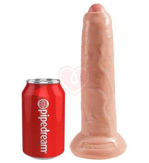 Фаллоимитатор King Cock Uncut с подвижной крайней плотью 23 см телесный фото 3