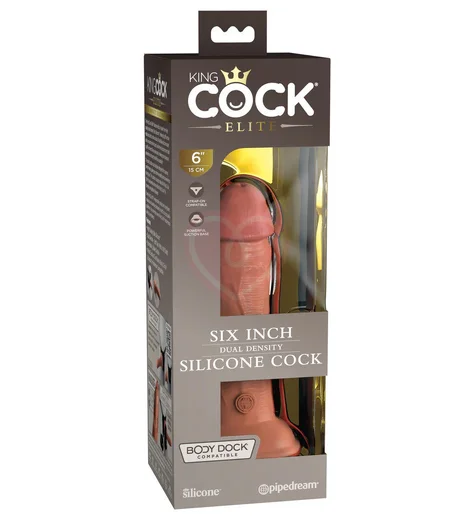 Реалистичный фаллоимитатор King Cock Ellite Dual Density 15 см мулат фото 3