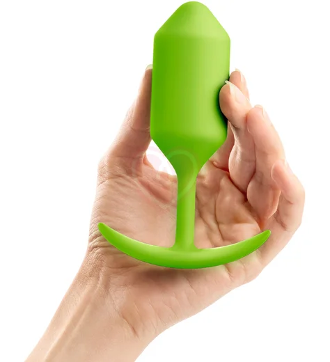 Утяжелённая анальная пробка для ношения b-Vibe Snug Plug 3 средняя лайм фото 2