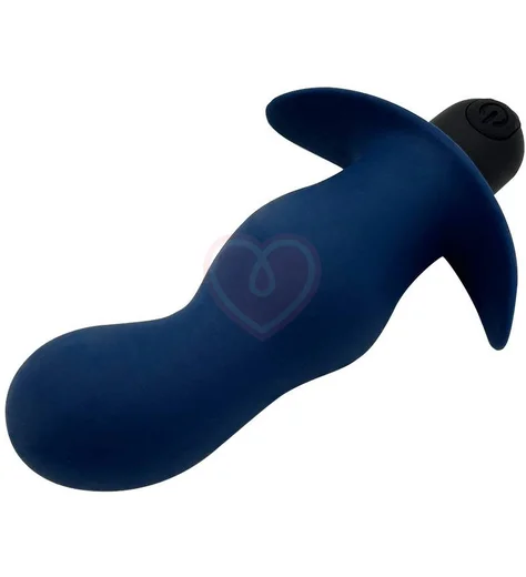 Анальная пробка с вибропулей Gladius синяя фото 3