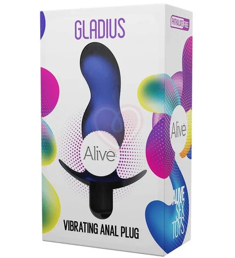 Анальная пробка с вибропулей Gladius синяя фото 4