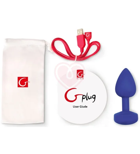 Анальная пробка с вибрацией Gvibe Gplug L большая синяя фото 3