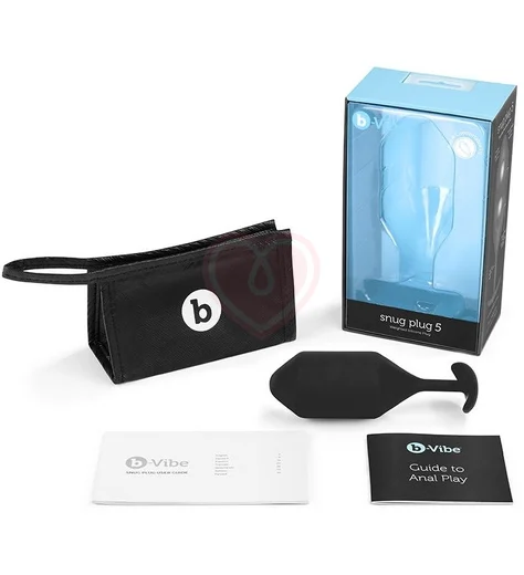 Утяжелённая анальная пробка для ношения b-Vibe Snug Plug 5 большая чёрная фото 2