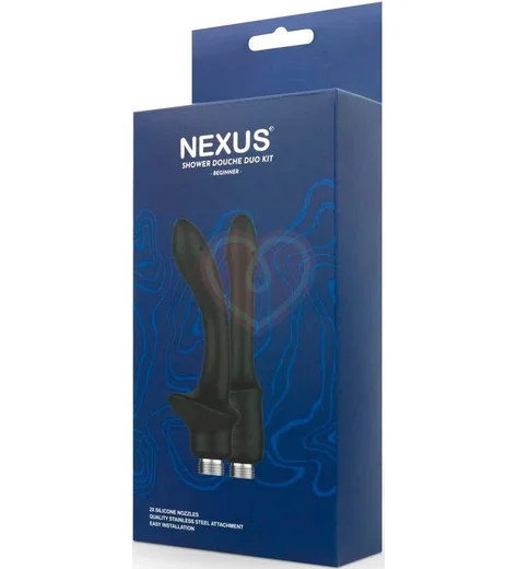 Набор из 2 насадок для анального душа Nexus Beginner чёрный фото 5