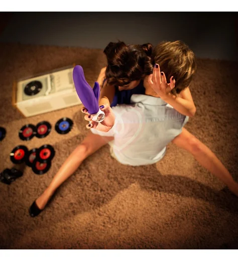 Вибратор со стимулятором клитора и точки A Fun Factory LADY Bi синий фото 2