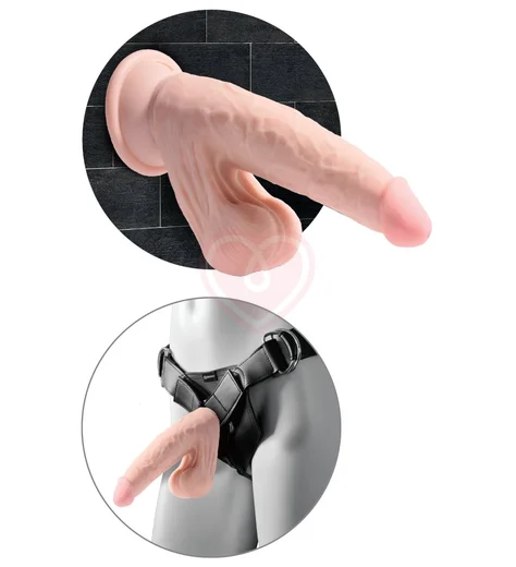 Фаллоимитатор с увеличенной мошонкой King Cock Plus 7 Triple Density 21,5 см фото 4