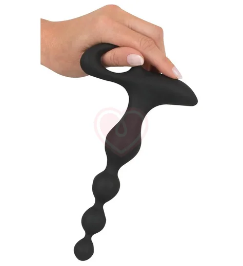 Анальные бусы с вибрацией Black Velvets фото 3