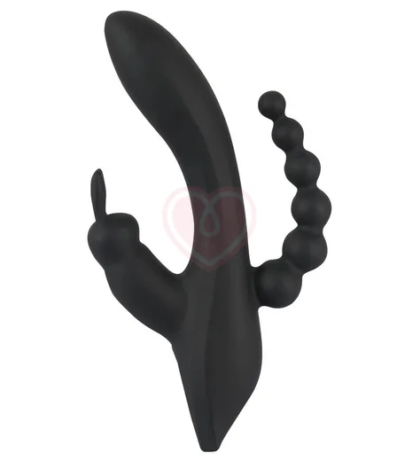 Вибратор с тремя кончиками Sweet Smile Triple G-Spot чёрный фото 3