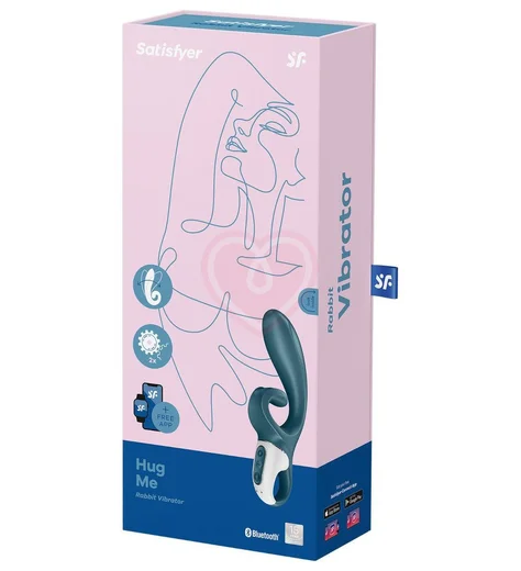 Вибратор с клиторальным стимулятором Satisfyer Hug Me серо-голубой фото 5