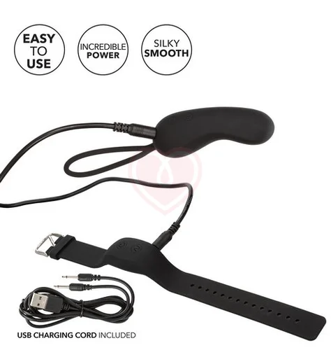 Виброяйцо с управлением через браслет Wristband Curve черное фото 6