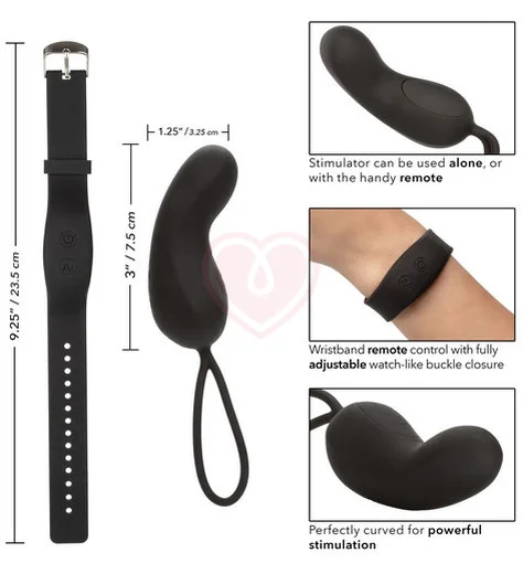 Виброяйцо с управлением через браслет Wristband Curve черное фото 7