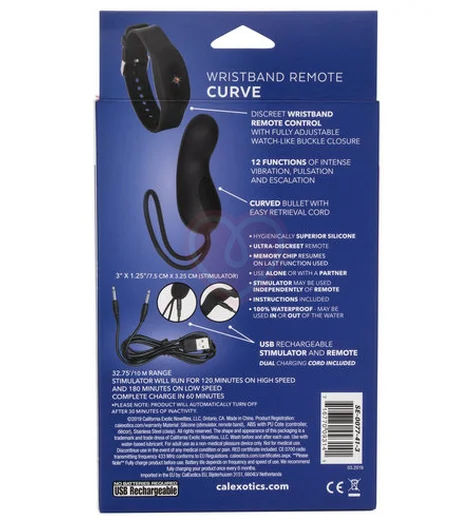 Виброяйцо с управлением через браслет Wristband Curve черное фото 9