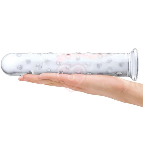 Стеклянный фаллоимитатор с пупырышками Glas Extra Large фото 4
