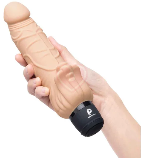 Реалистичный вибратор с клиторальным стимулятором PowerCocks телесный фото 4