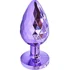 Текстурная алюминиевая анальная пробка Kanikule Large с кристаллом фиолетовая фото 3