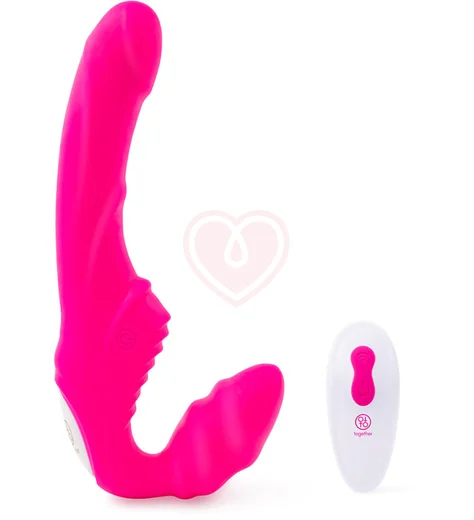 Безремневой вибрострапон с пультом Strapless Together розовый фото 8