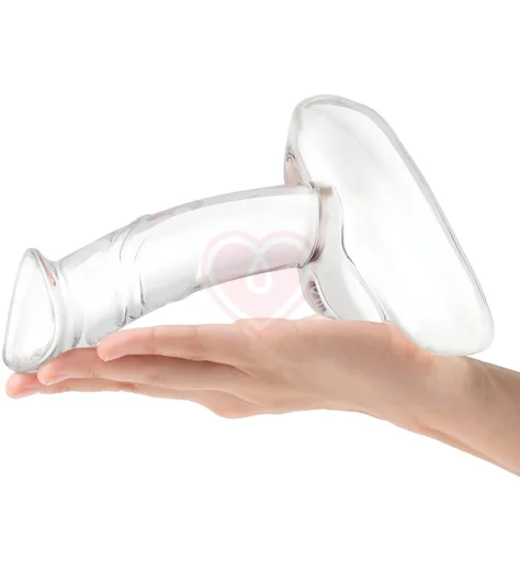 Стеклянный фаллоимитатор на подставке Rideable Standing Glass Cock With Stability Base фото 5