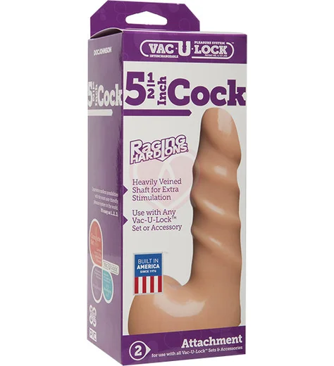 Насадка для страпона Vac-U-Lock Raging hard-On Cock 11 см телесная фото 3