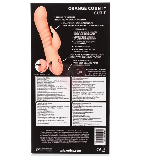 Вибратор с пульсацией Orange County Cutie оранжевый фото 6