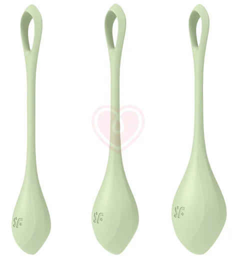 Набор из 3 вагинальных шариков Satisfyer Yoni Power 2 зелёный фото 2