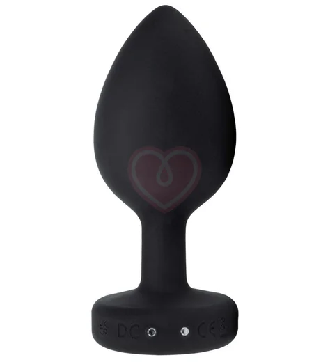 Большая вибропробка b-Vibe Vibrating Jewel Plug с кристаллом и пультом чёрная фото 4