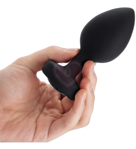 Большая вибропробка b-Vibe Vibrating Jewel Plug с кристаллом и пультом чёрная фото 5