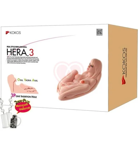 Мастурбатор тело Kokos Hera 03 с тремя отверстиями и вибрацией фото 6