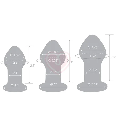 Набор стеклянных анальных пробок Glas Pleasure Droplets фото 5