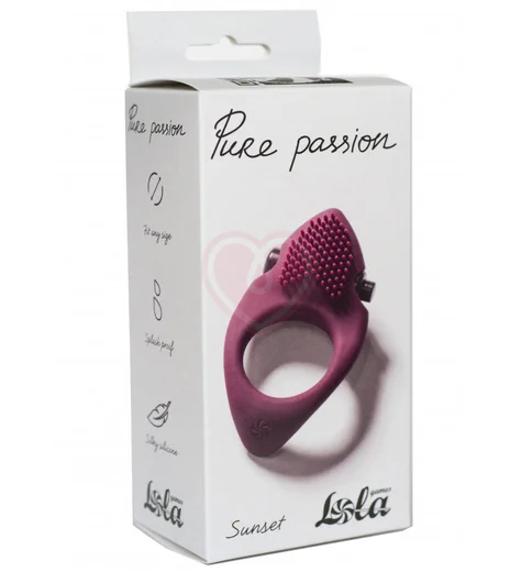 Эрекционное кольцо со съемной вибропулей Pure Passion Sunset бордовое фото 3