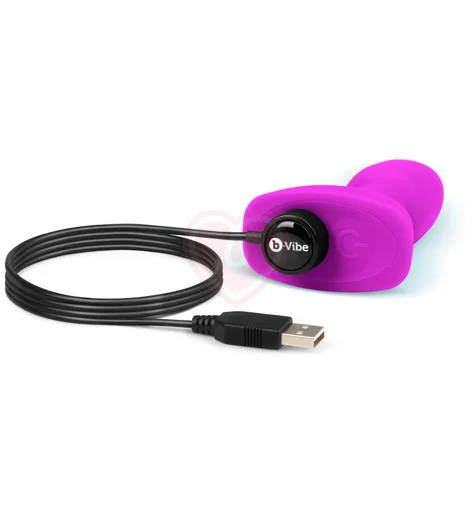 Анальная вибропробка с ротацией b-Vibe Rimming Petite розовая фото 6