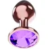 Анальная пробка с фиолетовым кристаллом Diamond Amethyst Shine L розовое золото фото 1