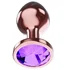 Анальная пробка с фиолетовым кристаллом Diamond Amethyst Shine S розовое золото фото 1