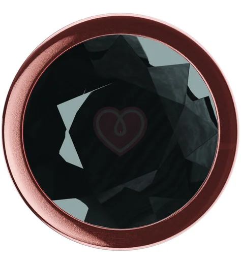 Анальная пробка с чёрным кристаллом Diamond Jet Shine S розовое золото фото 3