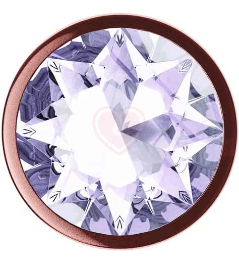 Анальная пробка с прозрачным кристаллом Diamond Moonstone Shine L розовое золото фото 3