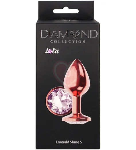 Анальная пробка с прозрачным кристаллом Diamond Moonstone Shine S розовое золото фото 4