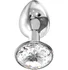 Анальная пробка с прозрачным кристаллом Diamond Clear Sparkle Xl серебро фото 1