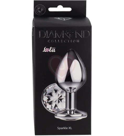 Анальная пробка с прозрачным кристаллом Diamond Clear Sparkle Xl серебро фото 4