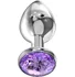 Анальная пробка с фиолетовым кристаллом Diamond Purple Sparkle Xl серебро фото 1