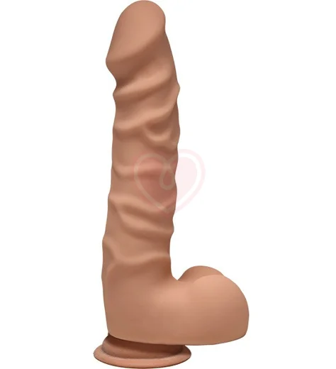Рельефный фаллоимитатор с мошонкой The D Ragin D 16 см мулат фото 1