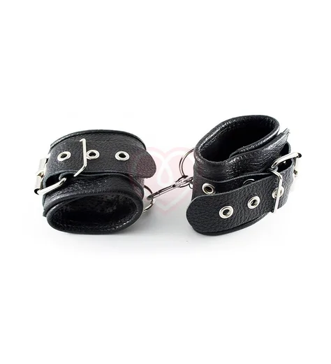 Наручники кожаные на 1 ремешке Sitabella чёрные фото 1