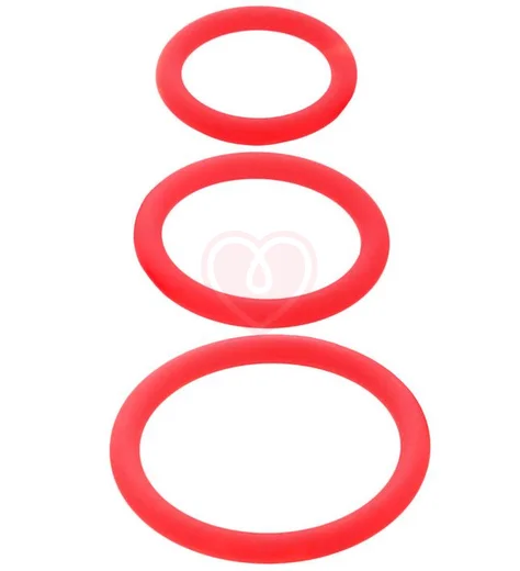 Набор эрекционных колец ToyFa Black&Red красный фото 1