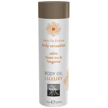 Съедобное масло для тела Shiatsu Body Oil Luxury Зелёный чай и мандарин 75 мл